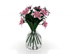 百合花3D模型设计